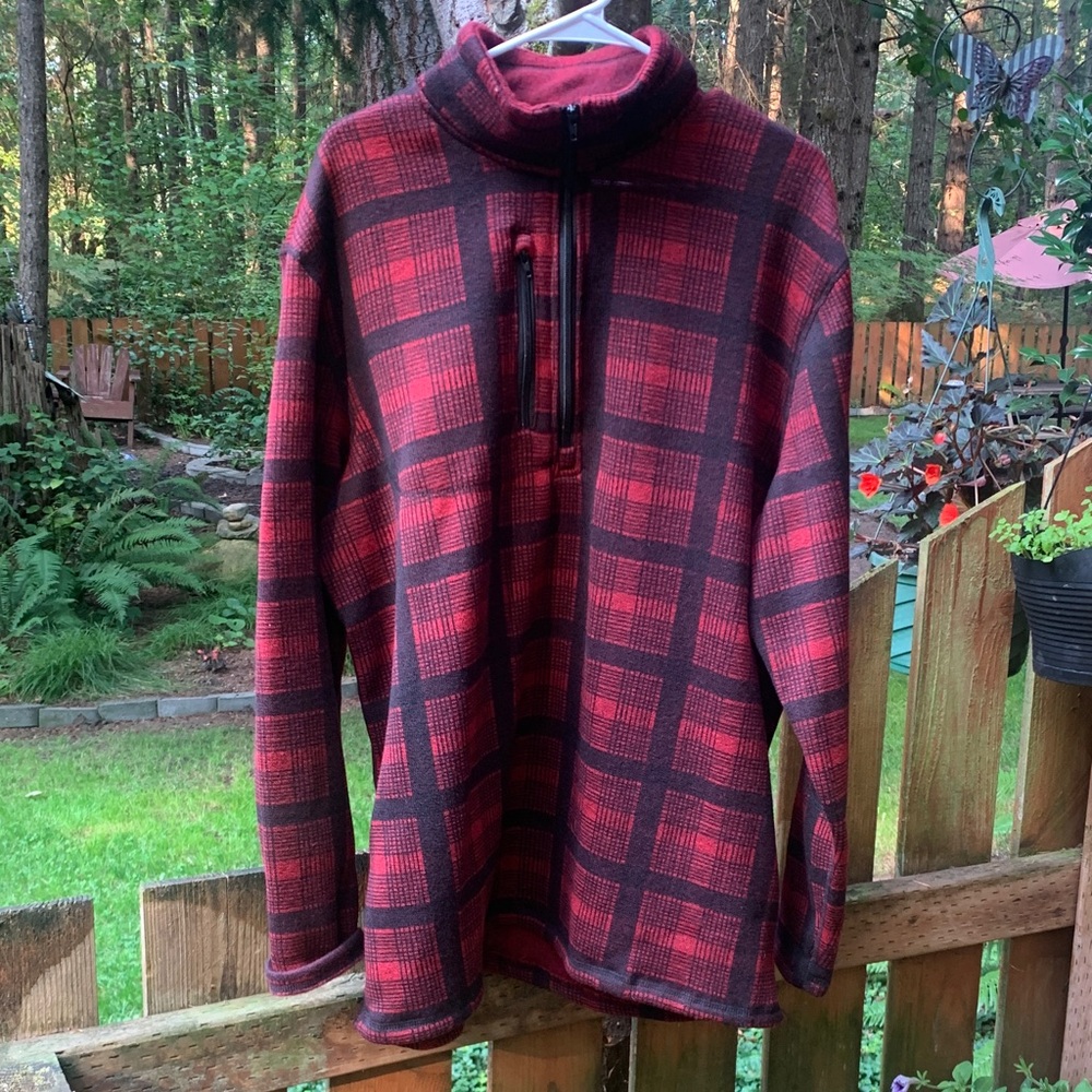 Mack Russo Men’s Plaid Partial Zip Pullover NWOT